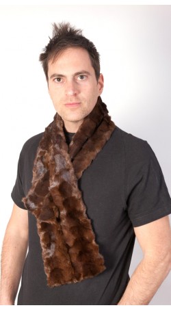 Brown mink fur scarf - Created with brown mink fur remnants